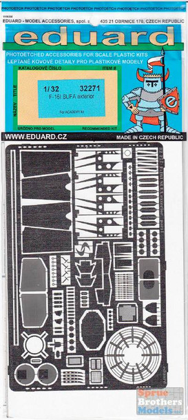 EDU32271 1:32 Eduard PE - F-16I Sufa Exterior Detail Set (ACA kit) #32271
