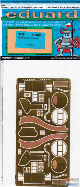 EDU32360 1:32 Eduard PE - Spitfire Mk II Exterior Detail Set (REV kit)