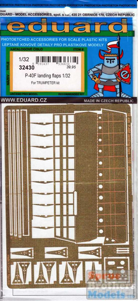 EDU32430 1:32 Eduard PE - P-40F Warhawk Landing Flaps (TRP kit)