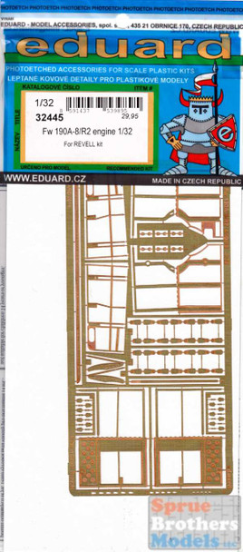 EDU32445 1:32 Eduard PE - Fw 190A-8/R2 Engine Detail Set (REV kit)