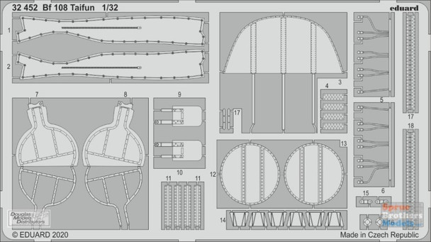 EDU32452 1:32 Eduard PE - Bf 108 Taifun Detail Set (EDU kit)