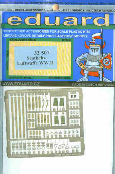 EDU32507 1:32 Eduard Color PE - WW2 Luftwaffe Seatbelts #32507