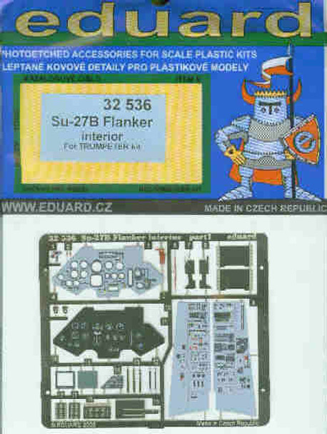 EDU32536 1:32 Eduard Color PE - Su-27B Flanker Interior Set #32536