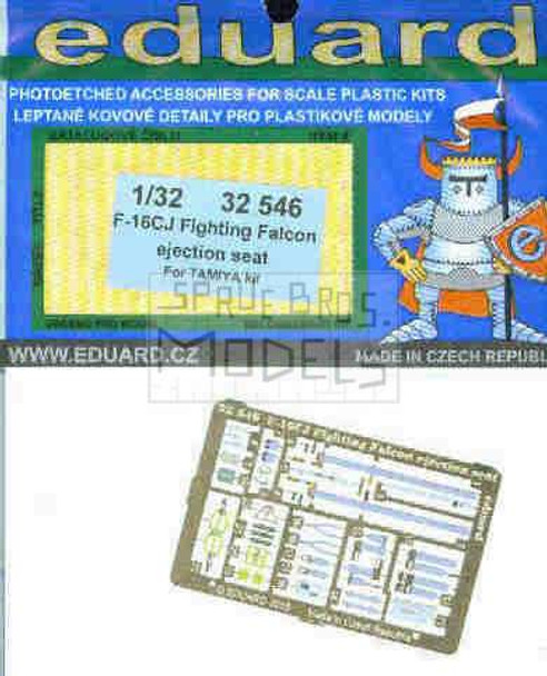 EDU32546 1:32 Eduard Color PE - F-16CJ Falcon Ejection Seat Detail Set (TAM kit) #32546