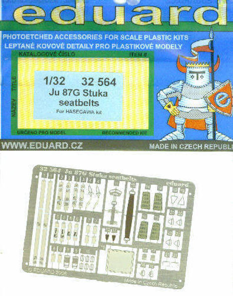 EDU32564 1:32 Eduard Color PE - Ju87G-2 Stuka Seatbelts (HAS kit) #32564