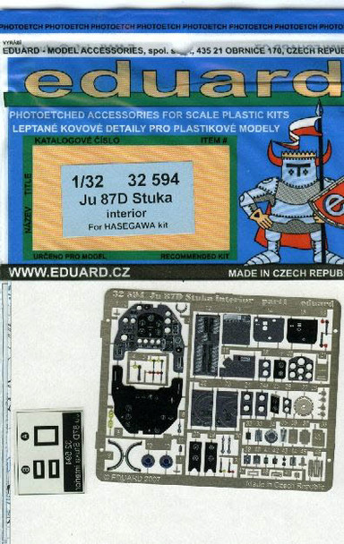 EDU32594 1:32 Eduard Color PE - Ju87D Stuka Interior Set (HAS kit) #32594