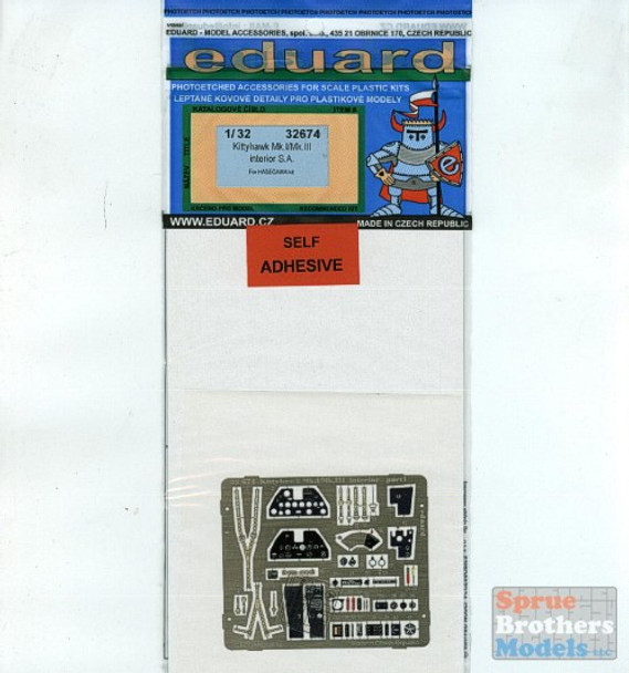 EDU32674 1:32 Eduard Color PE - Kittyhawk Mk I/III Interior Detail Set (HAS kit) #32674