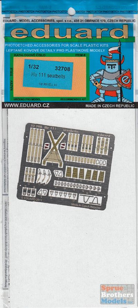 EDU32708 1:32 Eduard Color PE - He 111 Seatbelts (REV kit) #32708
