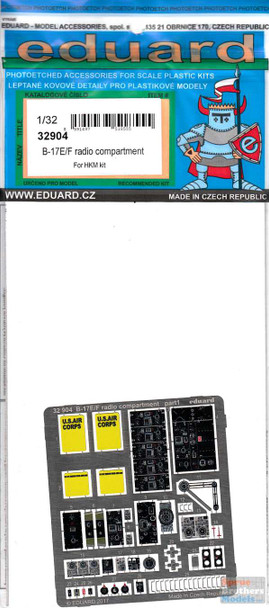 EDU32904 1:32 Eduard Color PE - B-17E B-17F Flying Fortress Radio Compartment Detail Set (HKM kit)