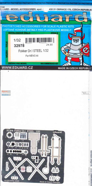 EDU32978 1:32 Eduard Color PE - Fokker Dr.I [STEEL] Detail Set (MNG kit)