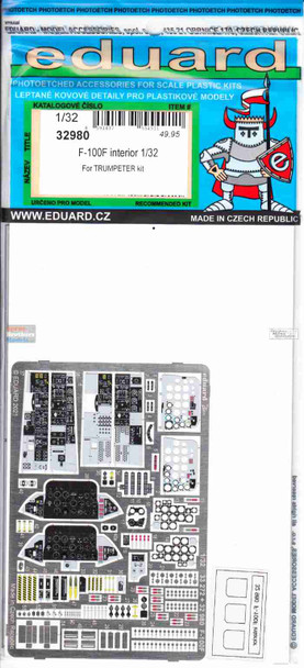 EDU32980 1:32 Eduard Color PE - F-100F Super Sabre Interior Detail Set (TRP kit)