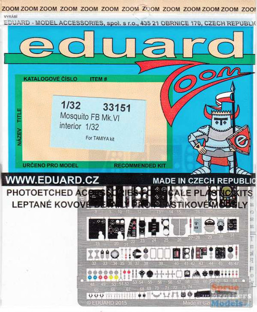 EDU33151 1:32 Eduard Color Zoom PE - Mosquito FB Mk.IV Interior (TAM kit)
