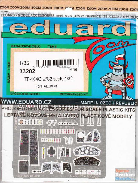 EDU33202 1:32 Eduard Color Zoom PE - TF-104G Starfighter (with C2 Seats) (ITA kit)