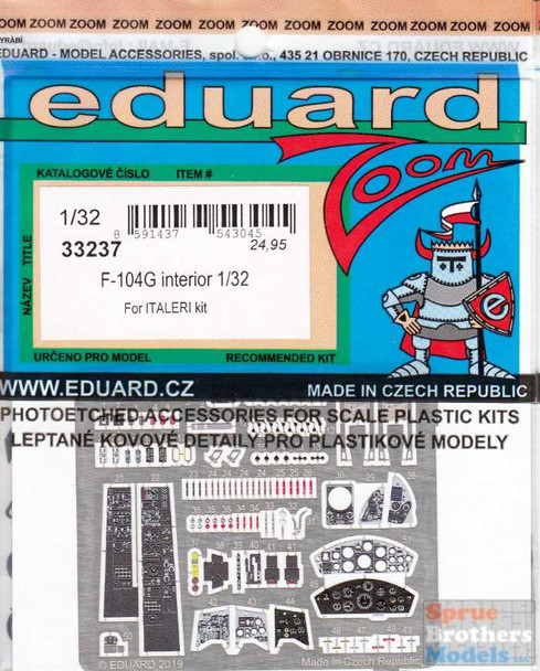 EDU33237 1:32 Eduard Color Zoom PE - F-104G Starfighter Interior (ITA kit)