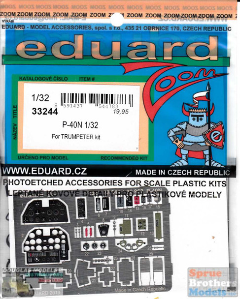 EDU33244 1:32 Eduard Color Zoom PE - P-40N Warhawk (TRP kit)