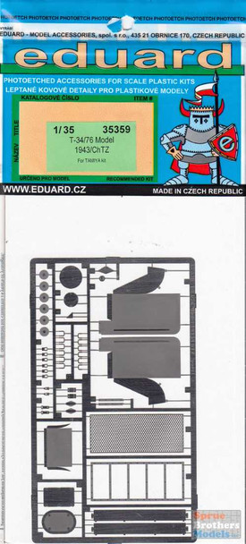 EDU35359 1:35 Eduard PE - T-34/76 Model 1943 ChTZ Detail Set (TAM kit)