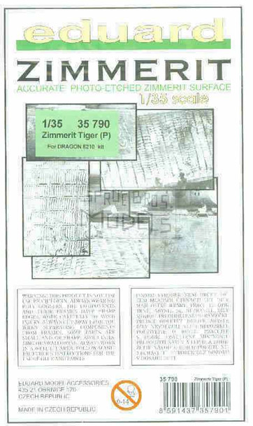 EDU35790 1:35 Eduard PE - Tiger (P) Zimmerit Set #35790