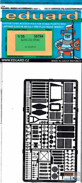 EDU35794 1:35 Eduard PE Sd.Kfz.232 6Rad Detail Set (ITA kit)