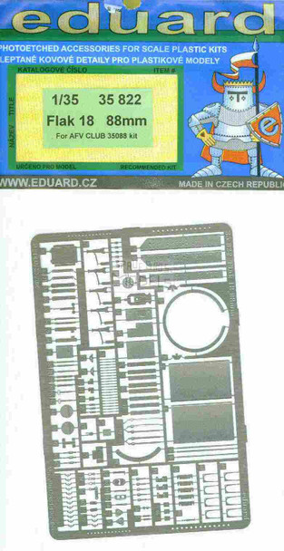 EDU35822 1:35 Eduard PE - Flak 18 88mm Detail Set for AFV #35822 (D)