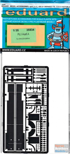 EDU35934 1:35 Eduard PE Panzer I Ausf A Detail Set (DRA kit)