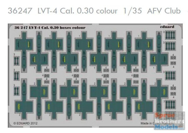 EDU36247 1:35 Eduard Color PE - LVT-4 0.30 Caliber Ammo Boxes