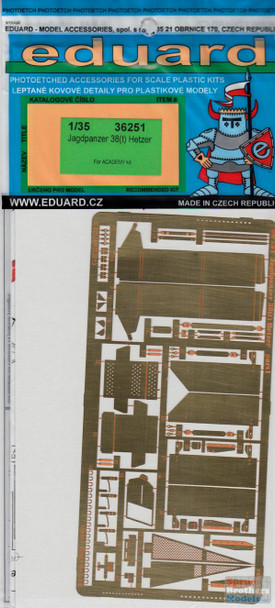 EDU36251 1:35 Eduard PE - Jagdpanzer 38(t) Hetzer Detail Set (ACA kit)