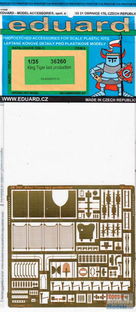 EDU36260 1:35 Eduard PE - King Tiger Last Production Detail Set (ACA kit)