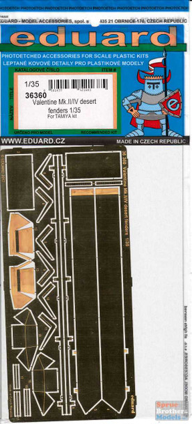 EDU36360 1:35 Eduard PE - Valentine Mk.II/IV Desert Fenders (TAM kit)