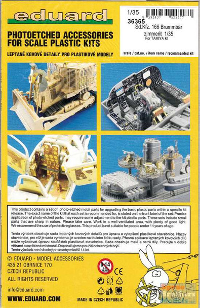 EDU36365 1:35 Eduard PE - Sd.Kfz.166 Brummbar Zimmerit (TAM kit)