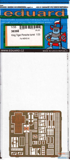 EDU36398 1:35 Eduard PE - King Tiger Porsche Turret Detail Set (MNG kit)