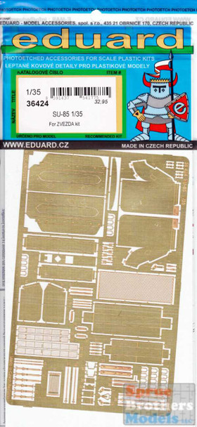 EDU36424 1:35 Eduard PE - Su-85 Detail Set (ZVE kit)