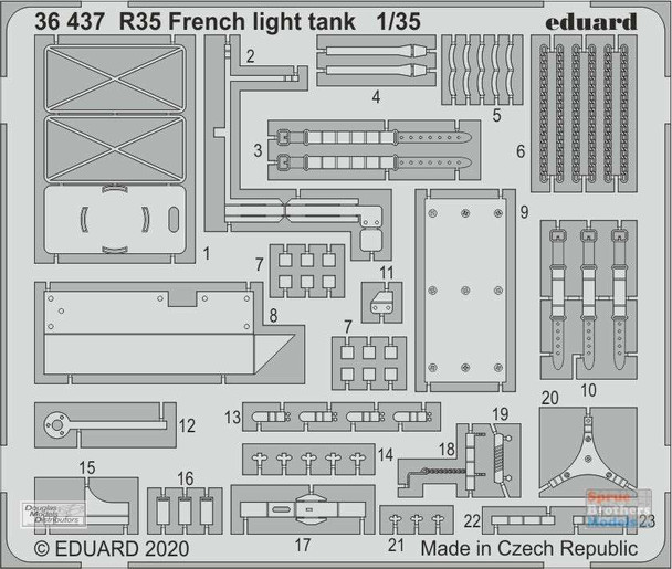 EDU36437 1:35 Eduard PE - R35 French Light Tank Detail Set (TAM kit)