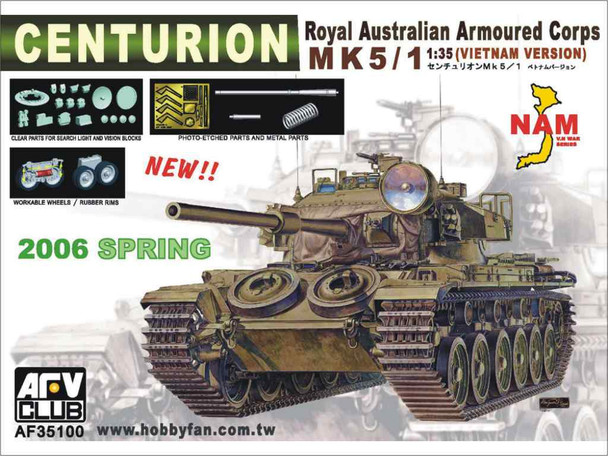 AFV35100 1:35 AFV Club Centurion Mk 5/1 Royal Australian Armoured Corp Vietnam Version