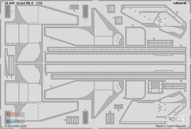 EDU36445 1:35 Eduard PE - Grant Mk.II Detail Set (MIA kit)