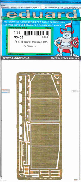 EDU36452 1:35 Eduard PE - STuG.III Ausf.G Schurzen (TAK kit)