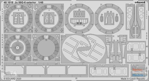 EDU481018 1:48 Eduard PE - Ju 88G-6 Exterior Detail Set (DRA kit)