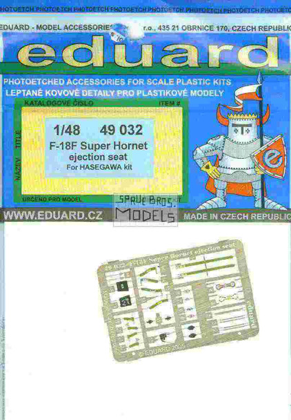 EDU49032 1:48 Eduard Color PE - F-18F Super Hornet Ejection Seat Detail Set (HAS kit) #49032