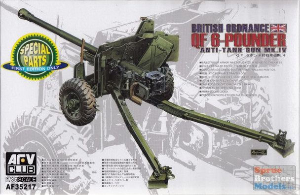 AFV35217 1:35 AFV Club British Ordnance QF 6-Pounder Anti-Tank Gun Mk IV