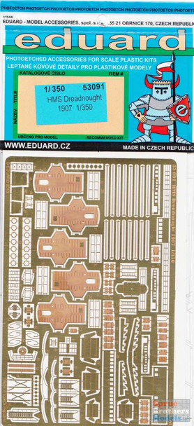 EDU53091 1:350 Eduard PE - HMS Dreadnought 1907 Detail Set (TRP kit)