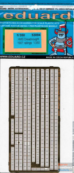 EDU53094 1:350 Eduard PE - HMS Dreadnought 1907 Railings Set (TRP kit)