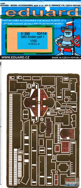 EDU53114 1:350 Eduard PE - SMS Emden Detail Set Part 1 (REV kit)