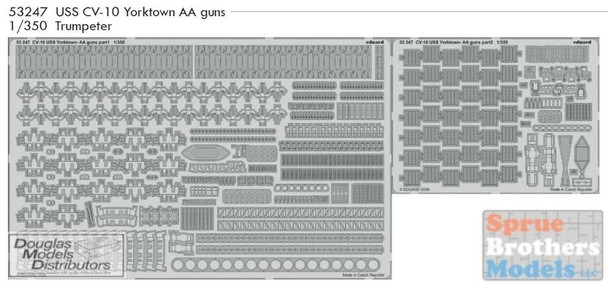 EDU53247 1:350 Eduard PE - USS Yorktown CV-10 AA Guns (TRP kit)