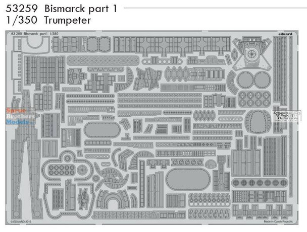 EDU53259 1:350 Eduard PE - Bismarck Detail Set Part 1 (TRP kit)