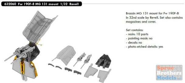 EDU632060 1:32 Eduard Brassin Fw 190F-8 MG131 Mount (REV kit)