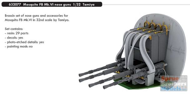 EDU632077 1:32 Eduard Brassin Mosquito FB Mk.IV Nose Guns (TAM kit)