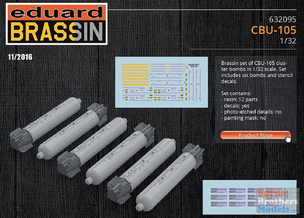 EDU632095 1:32 Eduard Brassin CBU-105 Cluster Bomb Set