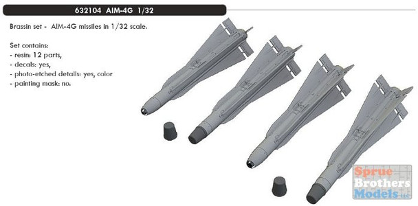 EDU632104 1:32 Eduard Brassin AIM-4G Falcon Missile Set