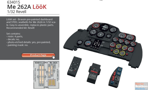 EDU634015 1:32 Eduard Look - Me 262A (REV kit)