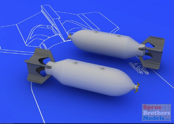 EDU648081 1:48 Eduard Brassin WW2 US 500lb Bombs Set (2 pcs