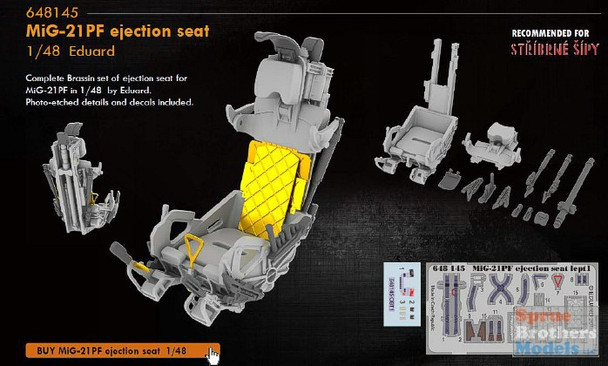 EDU648145 1:48 Eduard Brassin MiG-21PF Fishbed Ejection Seat Set (EDU kit)